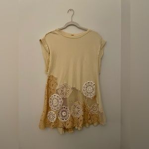 Free People crochet and waffle knit tunic